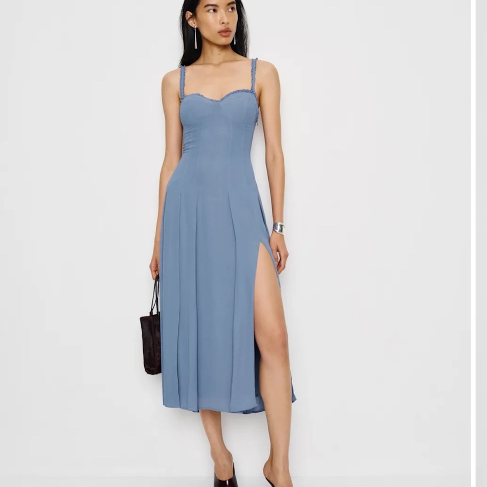 Reformation Blue Katara Midi Dress